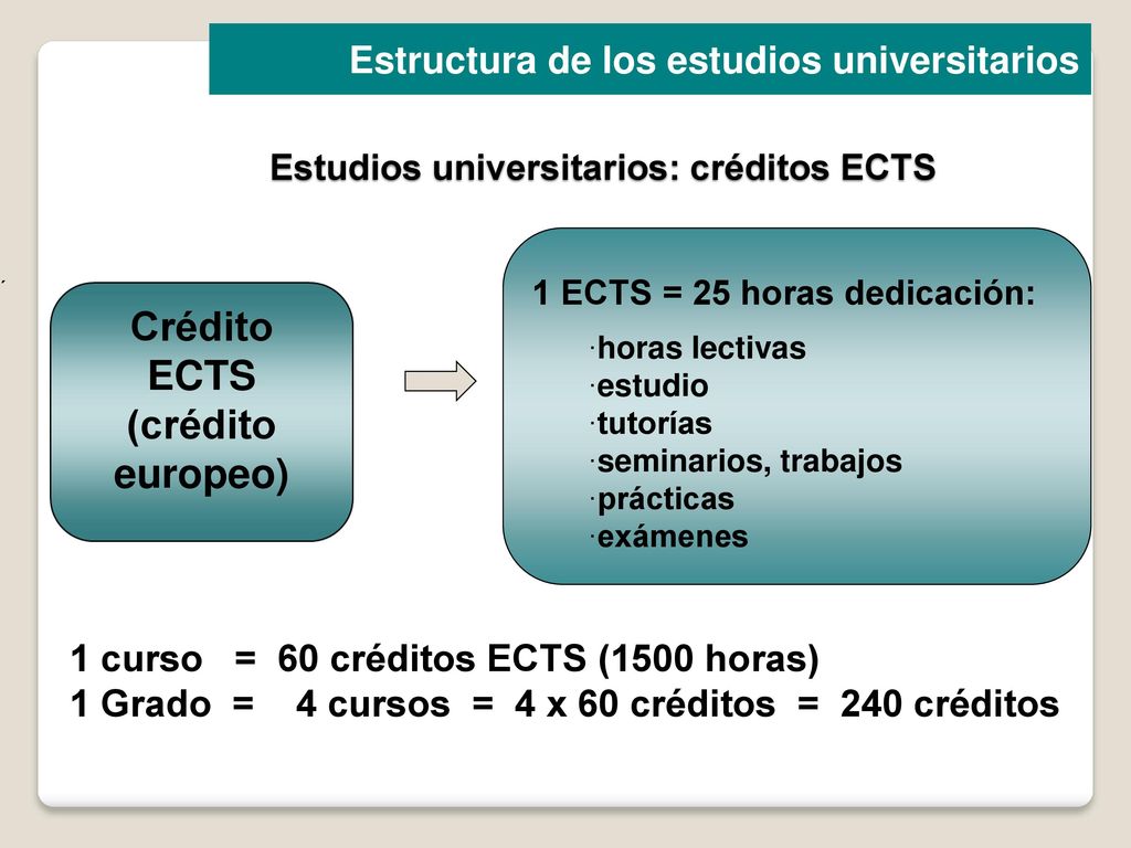 Que son los creditos ects en estudios universitarios